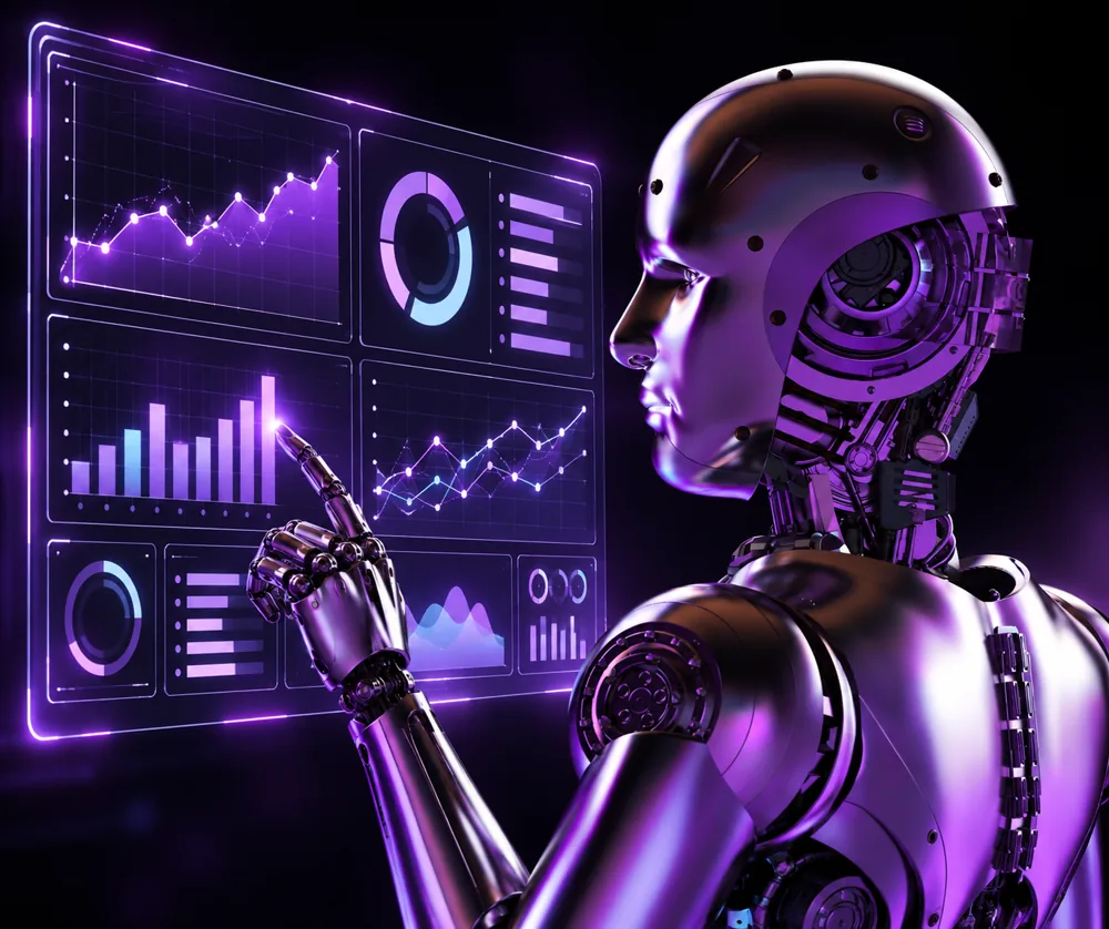 Empleado digital analizando indicadores de desempeño